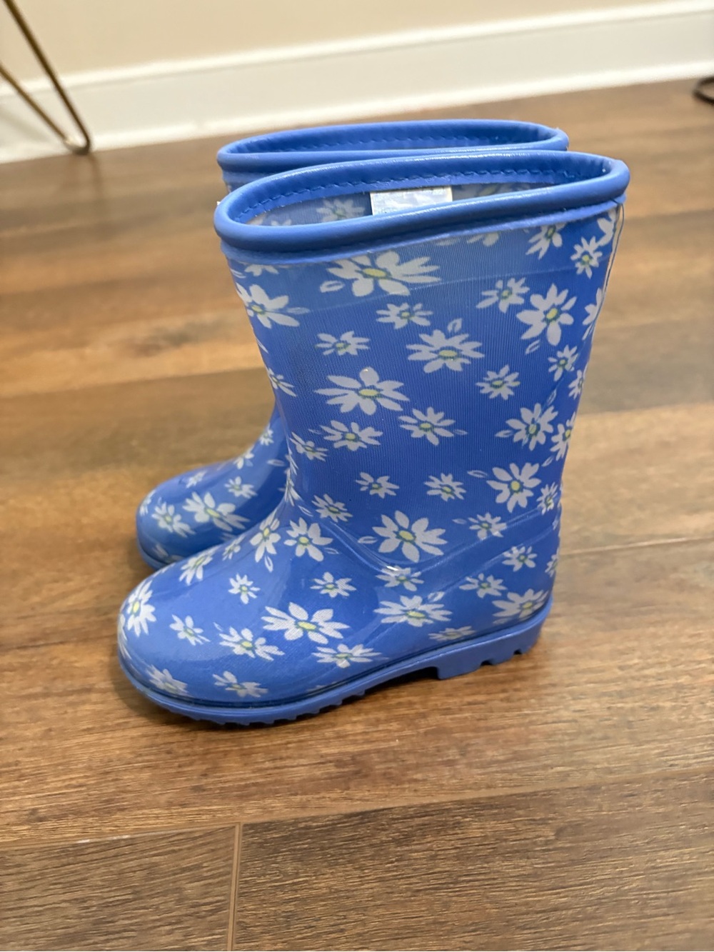 Carter’s Girls Rain Boots Size 8 Blue Floral Daisy Waterproof
